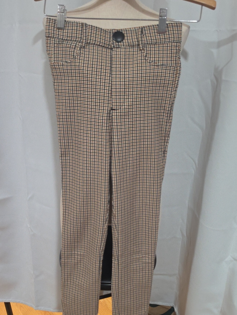 Zara houndstooth check skinny pants
